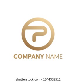 Premium gold letter P logo design. Modern logo concept