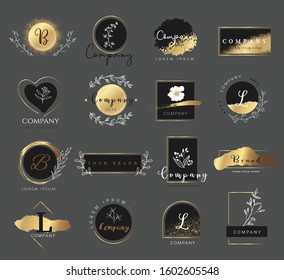 Premium gold logo for printing,product,wedding.vector illustration