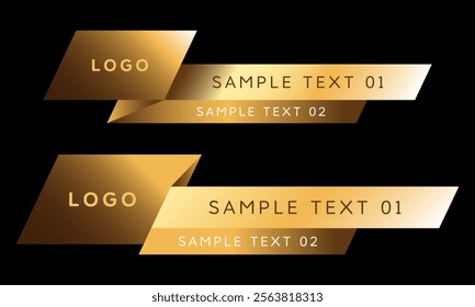 Premium gold lower third template banner design