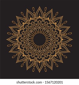 Premium Gold Mandala Vector Art Pattern Design