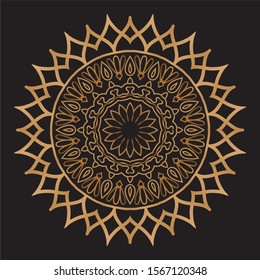Premium Gold Mandala Vector Art Pattern Design