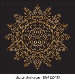Premium Gold Mandala Vector Art Pattern Design
