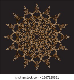 Premium Gold Mandala Vector Art Pattern Design