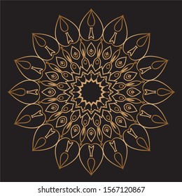 Premium Gold Mandala Vector Art Pattern Design
