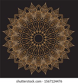 Premium Gold Mandala Vector Art Pattern Design