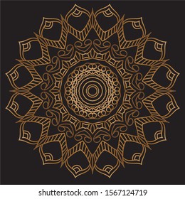 Premium Gold Mandala Vector Art Pattern Design