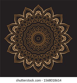 Premium Gold Mandala Vector Art Pattern Design