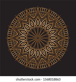 Premium Gold Mandala Vector Art Pattern Design