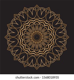 Premium Gold Mandala Vector Art Pattern Design