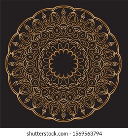 Premium Gold Mandala Vector Art Pattern Design