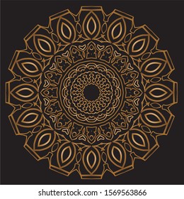 Premium Gold Mandala Vector Art Pattern Design