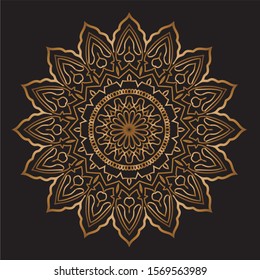 Premium Gold Mandala Vector Art Pattern Design