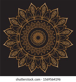 Premium Gold Mandala Vector Art Pattern Design