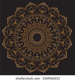Premium Gold Mandala Vector Art Pattern Design