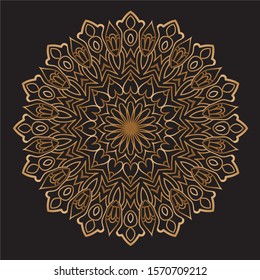 Premium Gold Mandala Vector Art Pattern Design