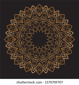 Premium Gold Mandala Vector Art Pattern Design