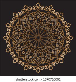 Premium Gold Mandala Vector Art Pattern Design
