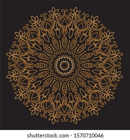 Premium Gold Mandala Vector Art Pattern Design
