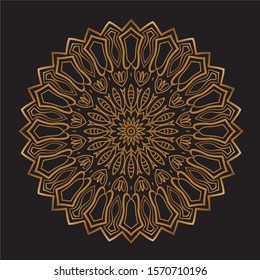 Premium Gold Mandala Vector Art Pattern Design