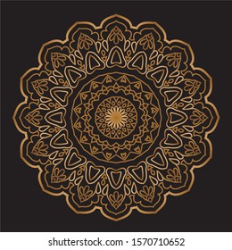 Premium Gold Mandala Vector Art Pattern Design