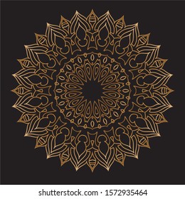 Premium Gold Mandala Vector Art Pattern Design