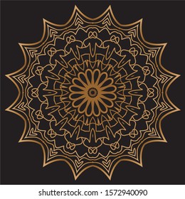 Premium Gold Mandala Vector Art Pattern Design