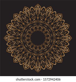 Premium Gold Mandala Vector Art Pattern Design