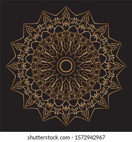 Premium Gold Mandala Vector Art Pattern Design