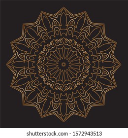 Premium Gold Mandala Vector Art Pattern Design