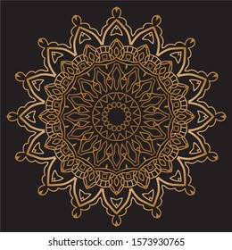 Premium Gold Mandala Vector Art Pattern Design