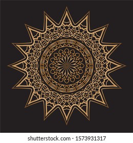 Premium Gold Mandala Vector Art Pattern Design