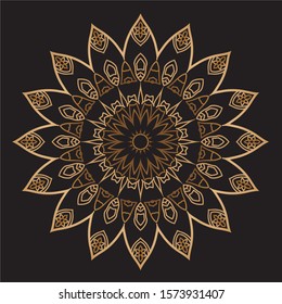 Premium Gold Mandala Vector Art Pattern Design