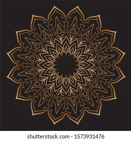 Premium Gold Mandala Vector Art Pattern Design