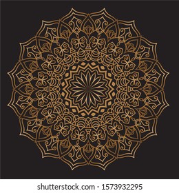 Premium Gold Mandala Vector Art Pattern Design