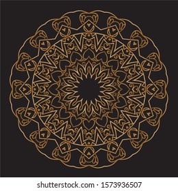 Premium Gold Mandala Vector Art Pattern Design