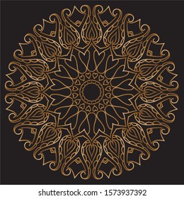 Premium Gold Mandala Vector Art Pattern Design