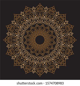 Premium Gold Mandala Vector Art Pattern Design