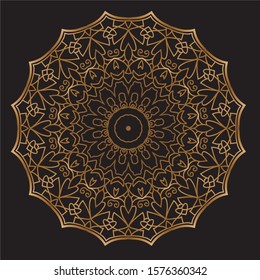 Premium Gold Mandala Vector Art Pattern Design