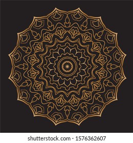 Premium Gold Mandala Vector Art Pattern Design