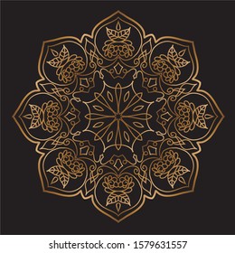 Premium Gold Mandala Vector Art Pattern Design