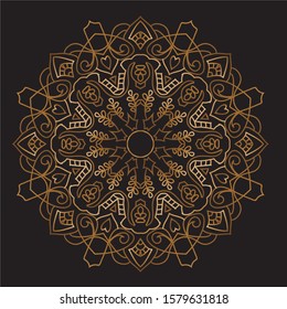 Premium Gold Mandala Vector Art Pattern Design
