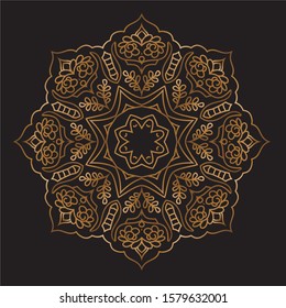 Premium Gold Mandala Vector Art Pattern Design