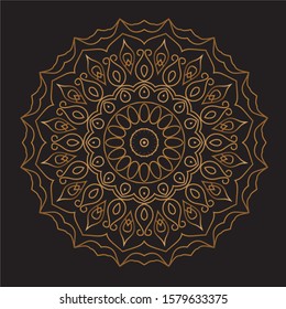 Premium Gold Mandala Vector Art Pattern Design