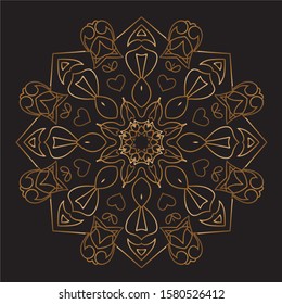Premium Gold Mandala Vector Art Pattern Design