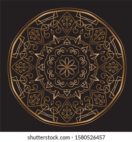 Premium Gold Mandala Vector Art Pattern Design