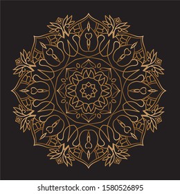 Premium Gold Mandala Vector Art Pattern Design