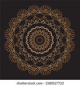 Premium Gold Mandala Vector Art Pattern Design