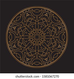 Premium Gold Mandala Vector Art Pattern Design