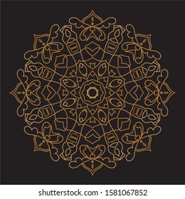 Premium Gold Mandala Vector Art Pattern Design