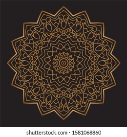 Premium Gold Mandala Vector Art Pattern Design